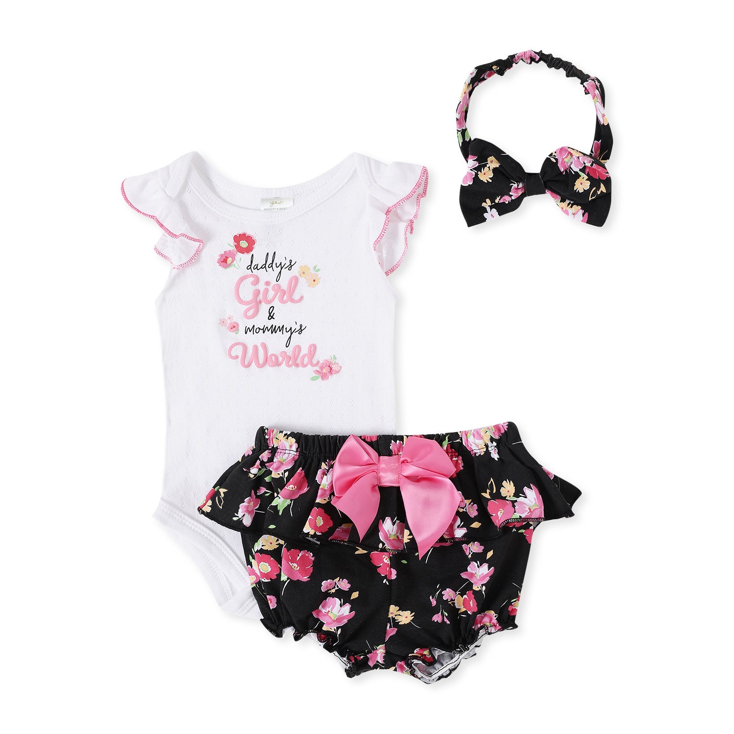 Bows And Roses White Onesies With Shorts