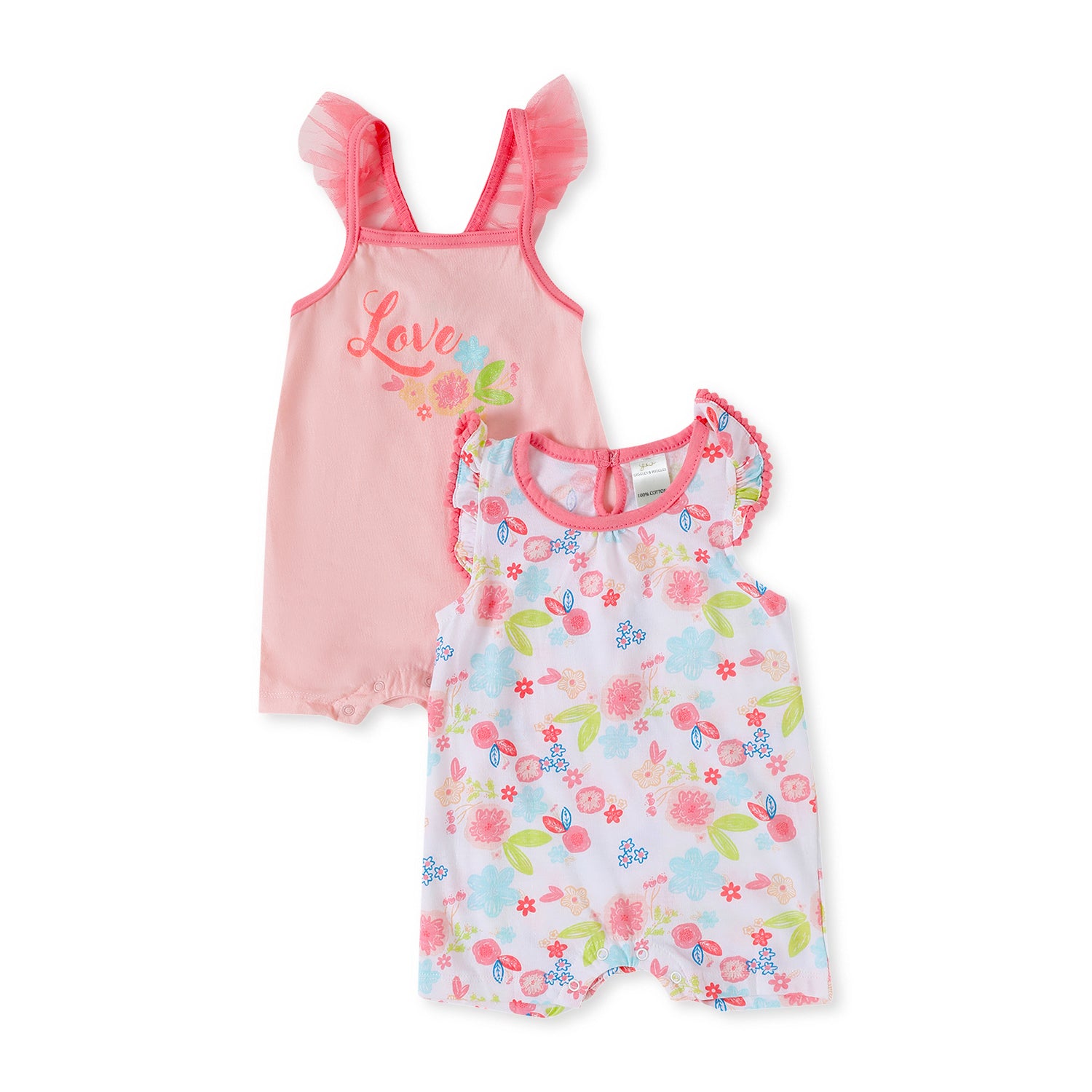 Fresh Doodles Pink Rompers (Pack of 2)