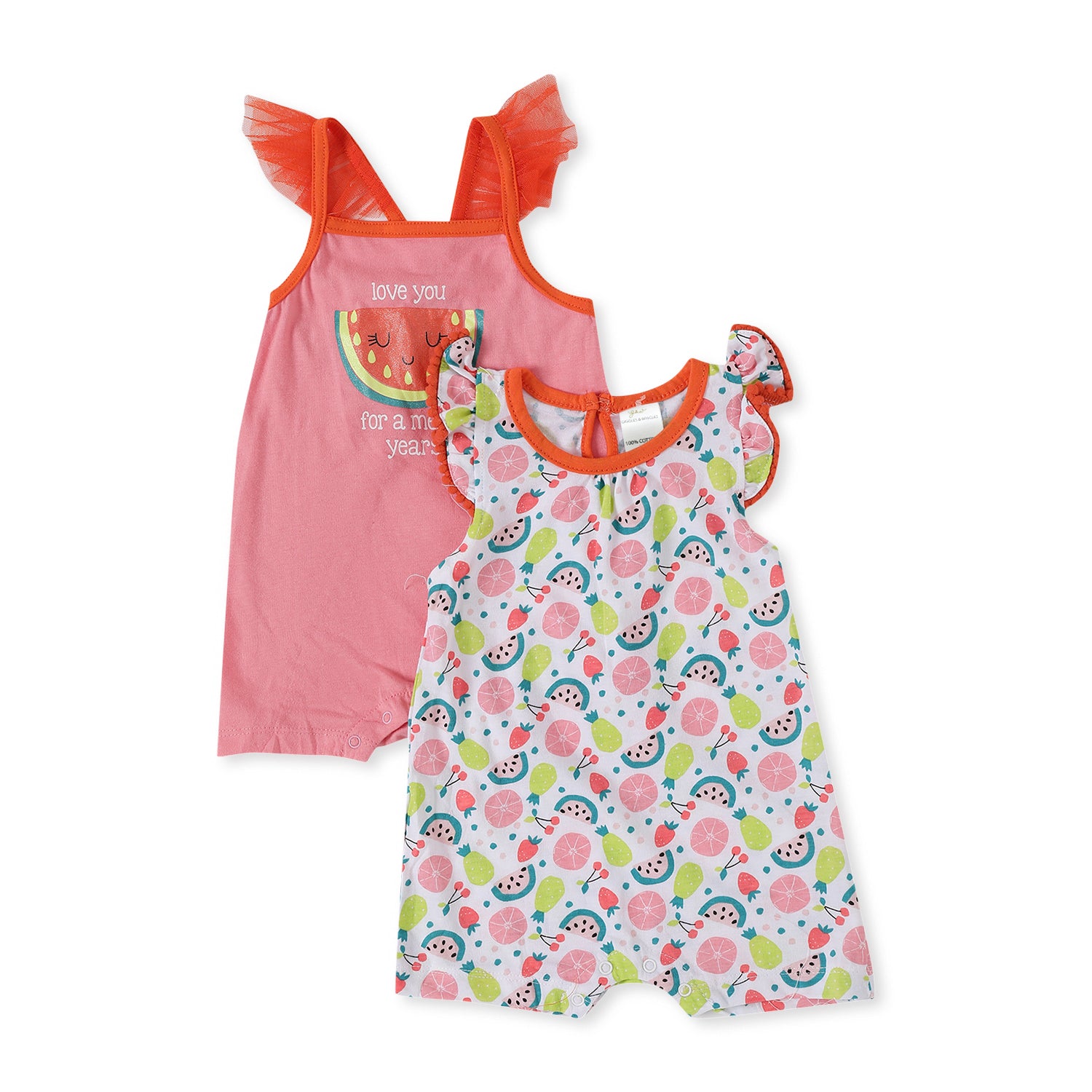 One In A Melon Pink Rompers (Pack of 2)