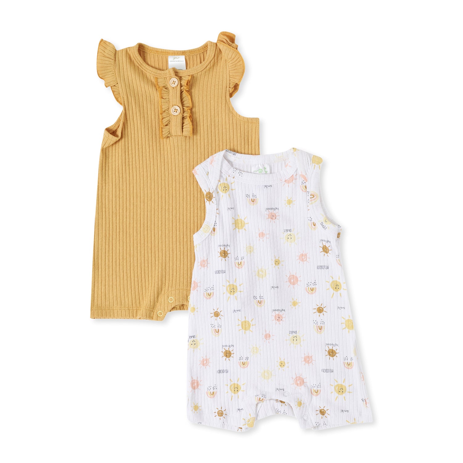 My Sunshine Yellow Rompers (Pack of 2)