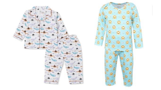 Dreamy Slumbers -Cozy Night Suits for Kids by Giggles and Wiggles