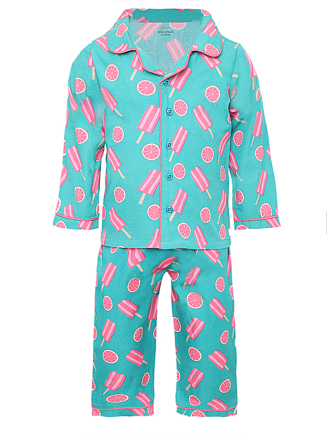 Tropical Vibes Cotton Front Open Night Suit Set