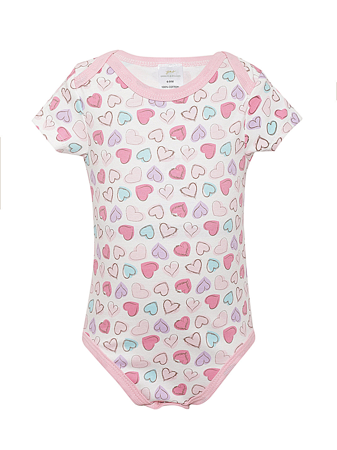 Giggles & Wiggles Girls Multi-Color Half Sleeve Onesies